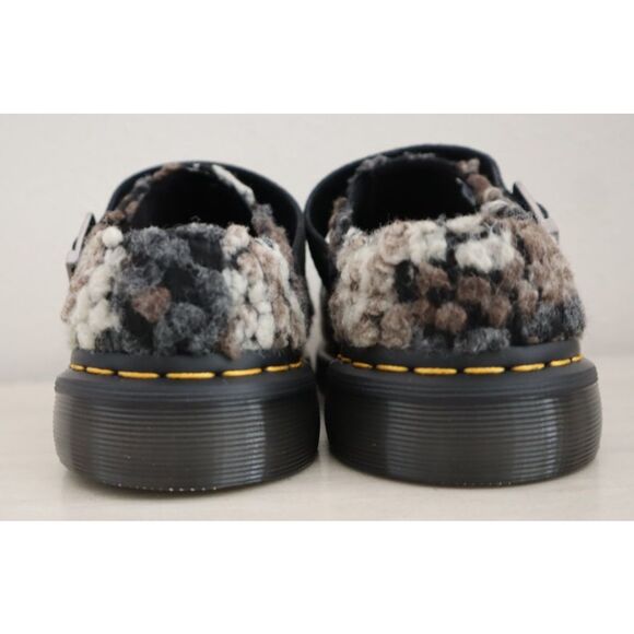 Dr. Martens Women's 10 Men's 9 Black Isham Crochet Wool + E.H Suede Mules - Picture 3 of 13